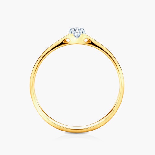 Pierścionek zaręczynowy SAVICKI: dwukolorowe złoto, diament